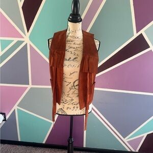 Vintage Suede Fringe Vest